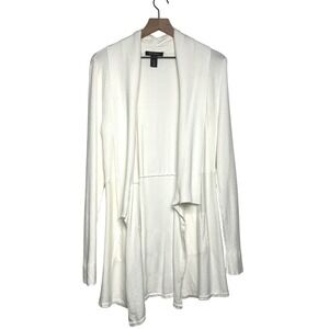 White House Black Market Open Front Cardigan Sweater Cream Neutral Size Large